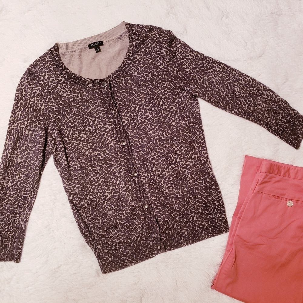 Talbots leopard print Cardigan